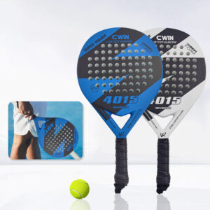 CWN 4015 padel rackets in blue and white designs with perforated surface, featuring Super Power foam technology