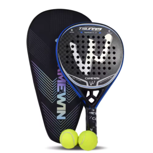 Camewin 4046 blue and black 12K carbon padel racket with carry bag