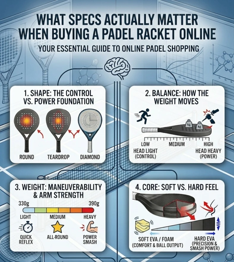 Crucial Specs for Buying a Padel Racket Online Today